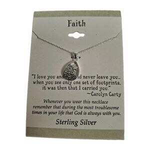 Footnotes Sterling Silver Pendant Necklace Faith Religious Charm